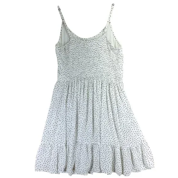 polka dot print dress smocked back with buttons and adjustable straps szL Japna - Picture 10 of 13